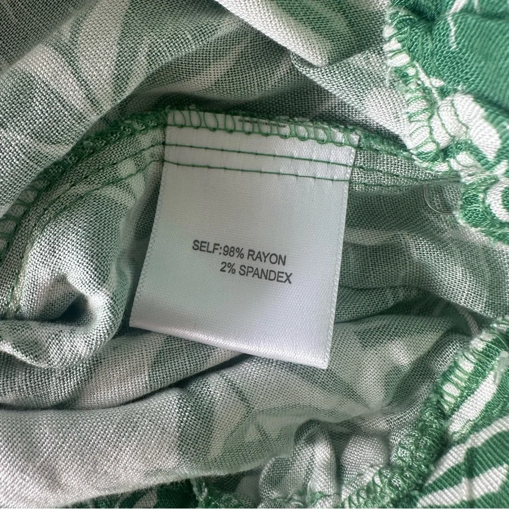 Jane And Delancey Green White Tropical Pants Small Resort Style - Picture 15 of 15